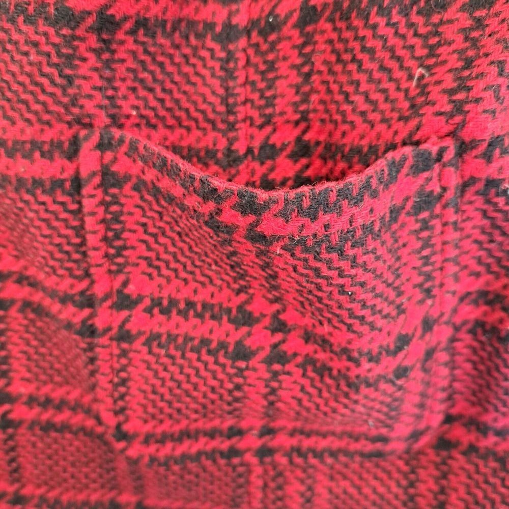 Talbots Wool Blend Blazer Womens‎ 12 Red Black Plaid Lined Jacket Classic Preppy - Picture 5 of 10
